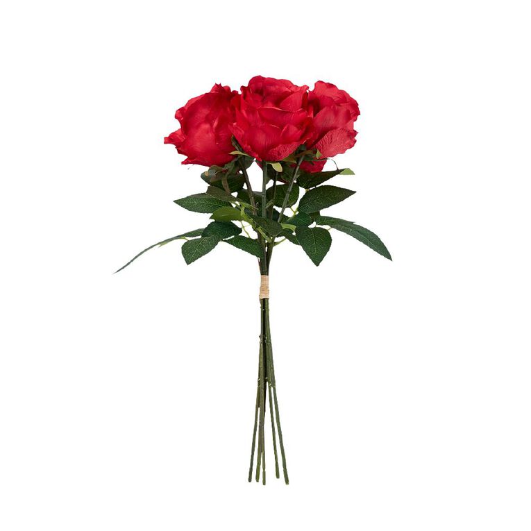 Living & Co Artificial Rose Bunch Red, , hi-res