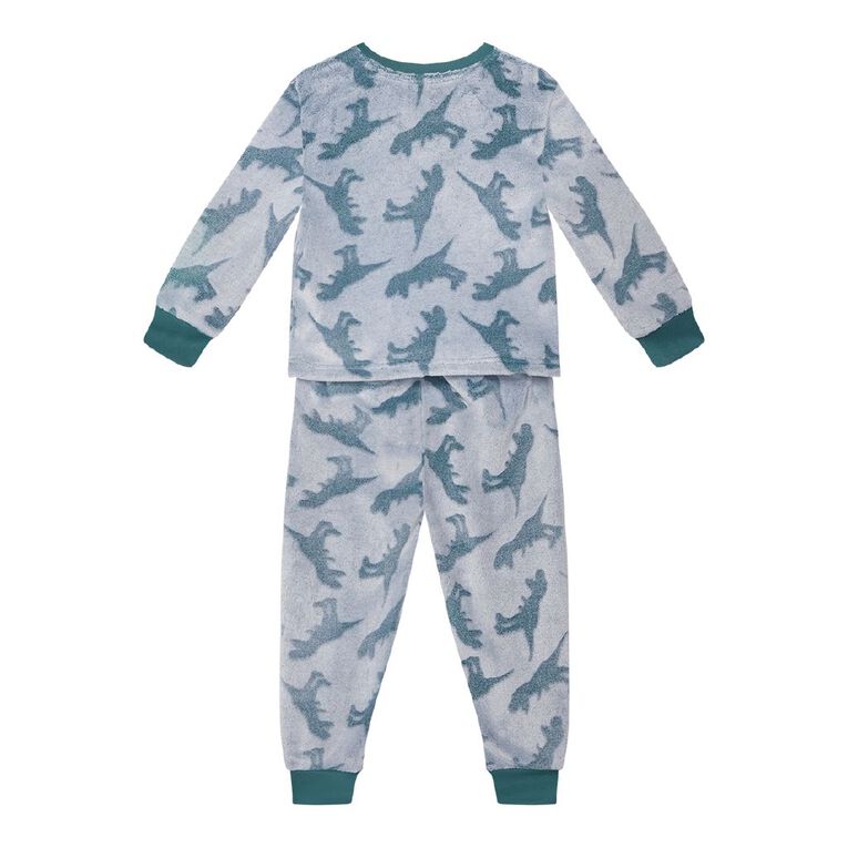 H&H Boys' Coral Fleece Pyjama Set, Green Mid, hi-res