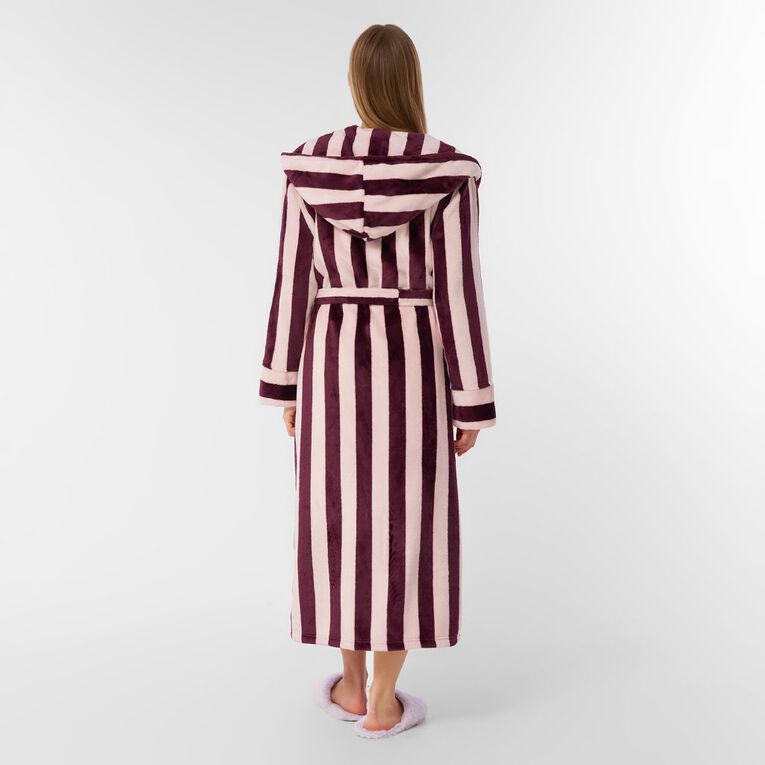 H&H Women's Velour Coral Fleece Robe, Red Dark, hi-res