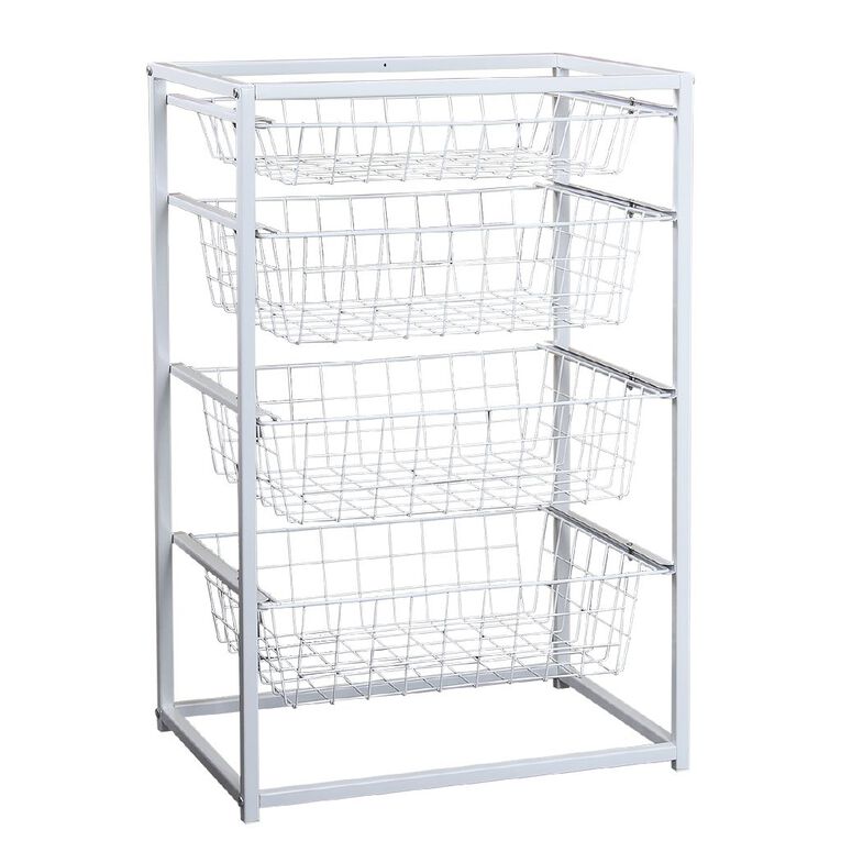 Living & Co 4 Drawer Stackable Wire Basket, , hi-res