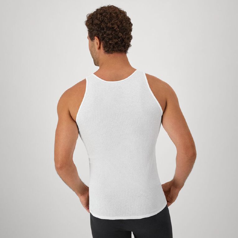 Hanes Men's Singlet 3 Pack, White, hi-res