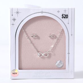 Silver Plated Eternity Earring & Necklace Set