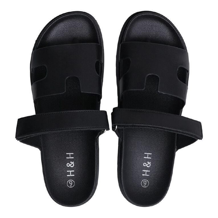 H&H Women's Tally Slides, Black, hi-res