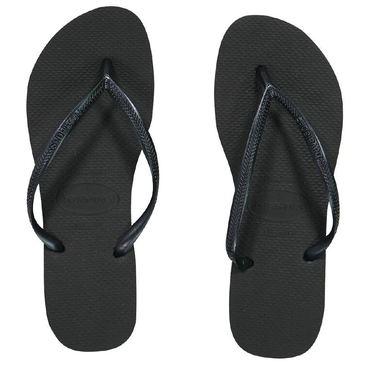 Havaianas Slim Jandals, Black, hi-res