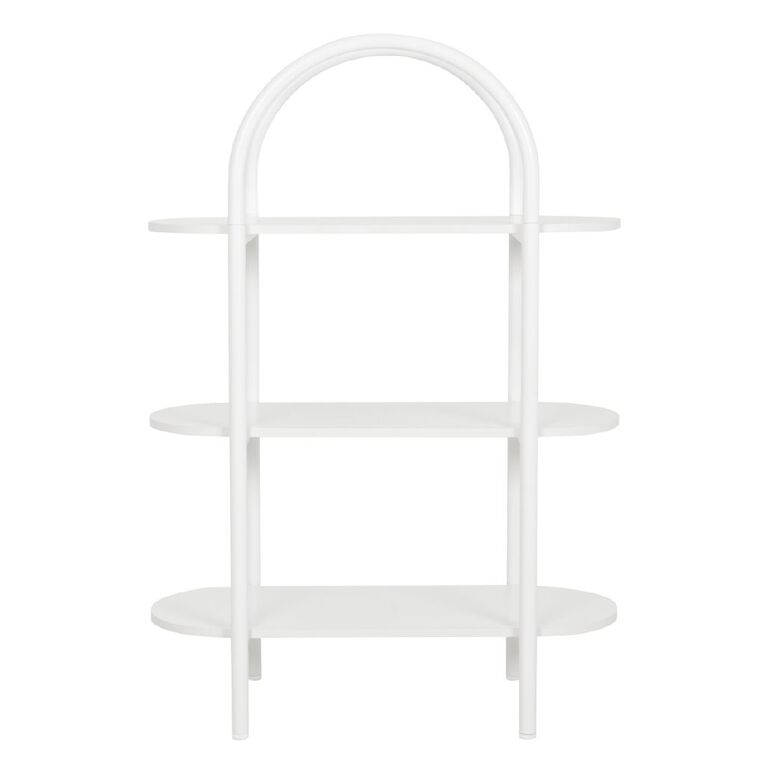 Living & Co Arched Bookcase 3 Tier White, , hi-res