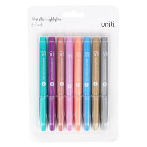 Uniti Metallic Highlighters 8 Pack