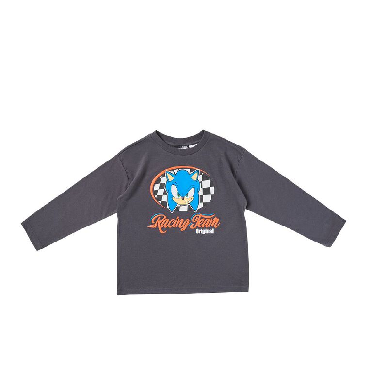 Sonic Long Sleeve Tee, Grey Dark, hi-res