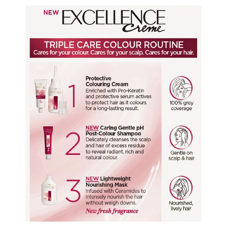 L'Oreal Paris Excellence Creme Hair Colour Darkest Brown 3, , hi-res