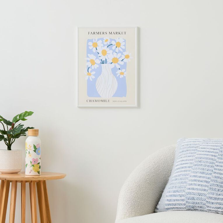 Living & Co Framed Print Chamomile Market 30cm x 40cm, , hi-res