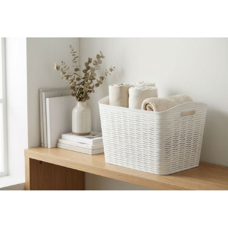 Living & Co Wave Storage Basket White 26L, , hi-res