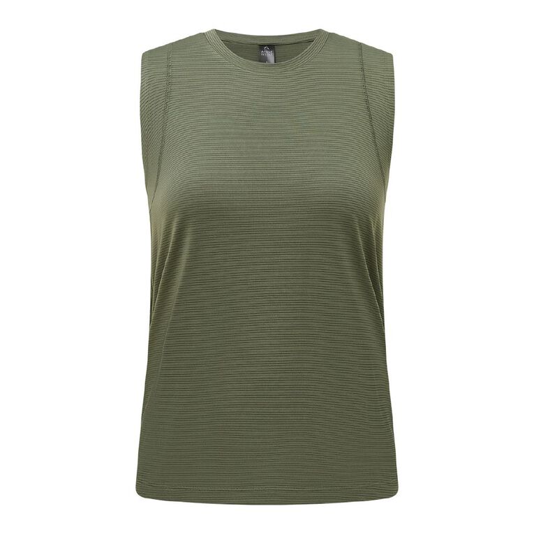 Active Intent Women's Panel Tank, Green Dark, hi-res