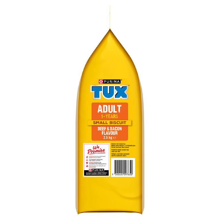 TUX Original Biscuit Beef & Bacon Flavour Dry Dog Food 2.5kg, , hi-res