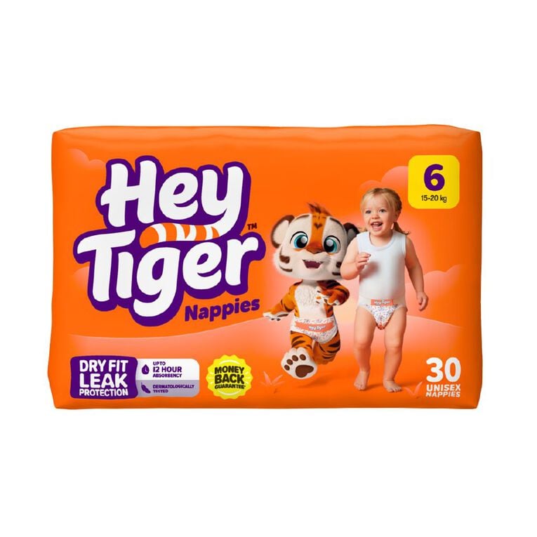 Hey Tiger Nappies Size 6 30 Piece, , hi-res