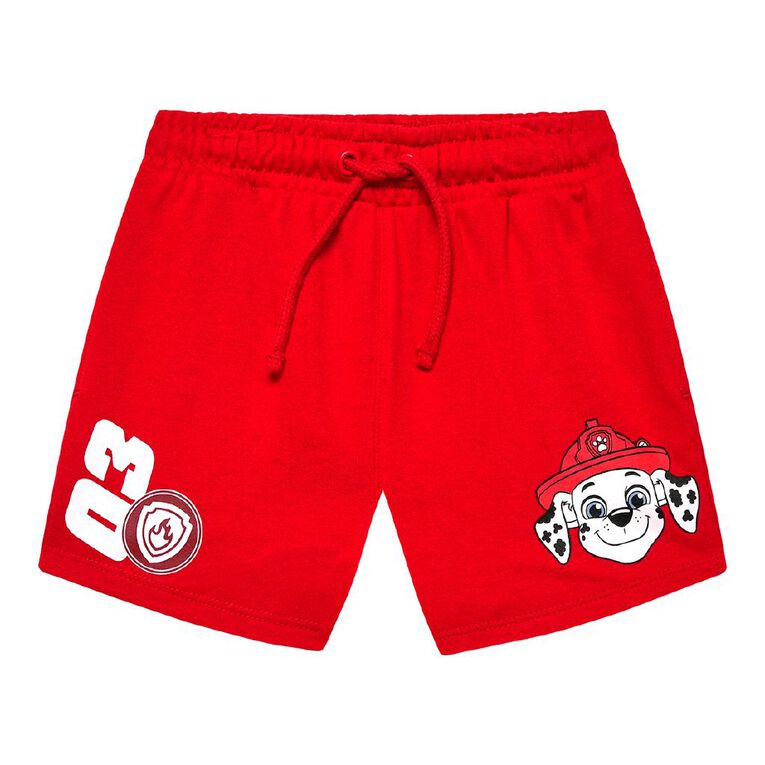 Paw Patrol Preschool Printed Terry Shorts, Red Mid, hi-res
