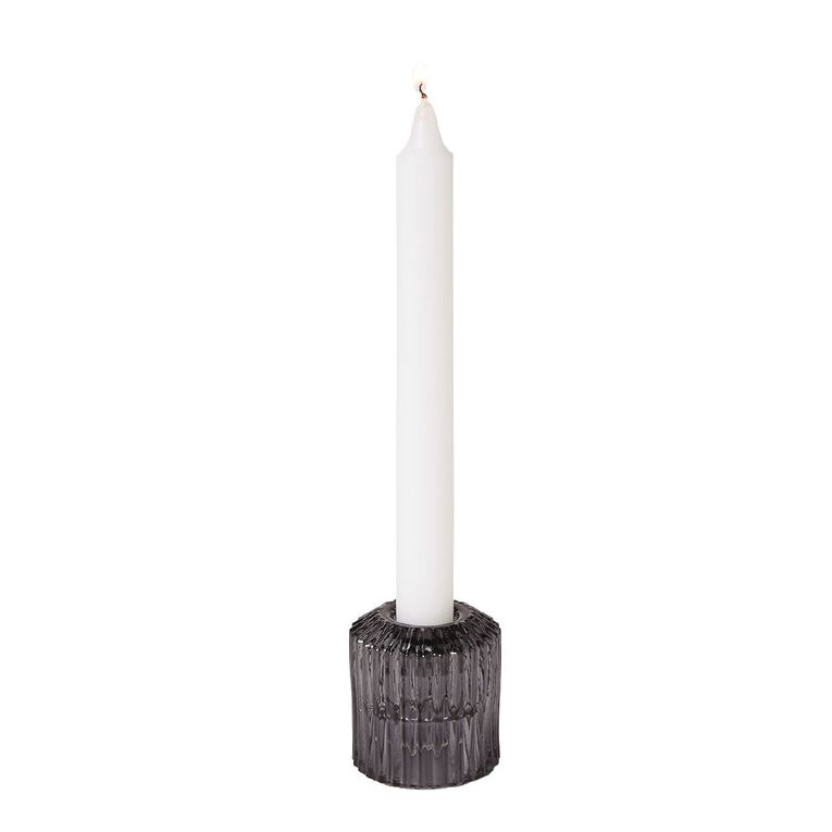 Living & Co Textured Tealight & Table Candle Holder Grey, , hi-res