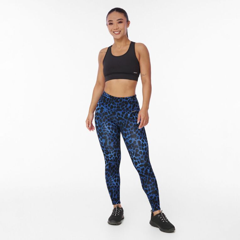 Active Intent Women's All Over Print Ankle Length Leggings, Blue Mid, hi-res