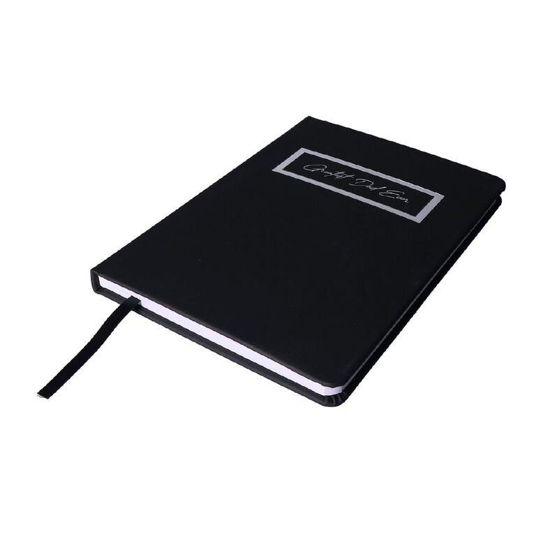 Uniti Stationery A5 Polyurethane Hard Cover Black Notebook, , hi-res