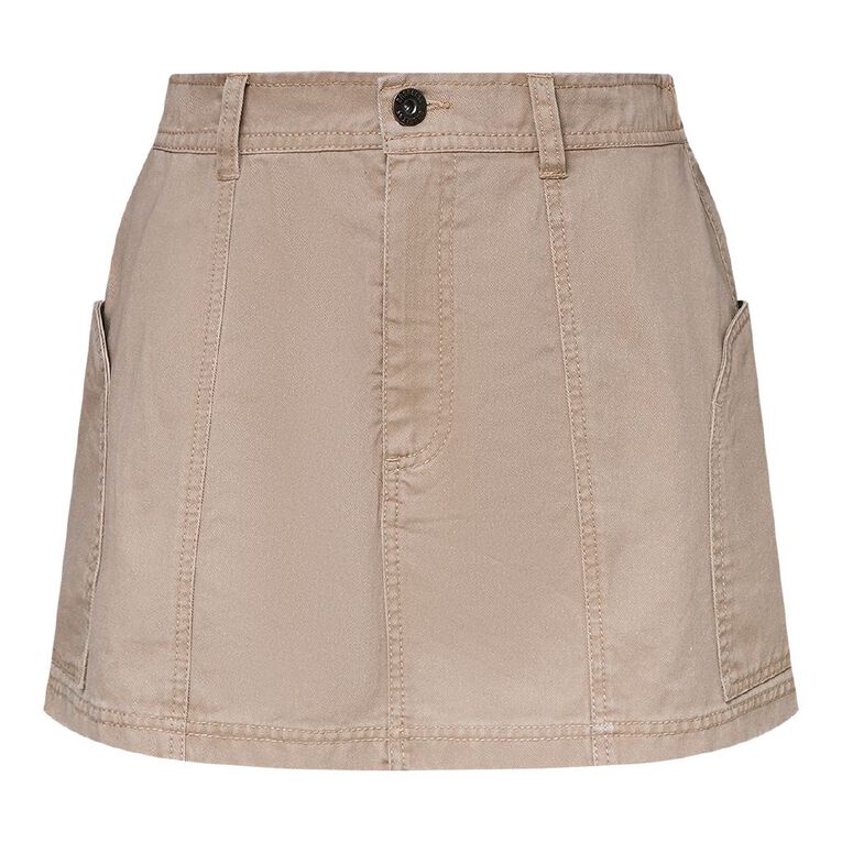BRDRLESS Remi Cargo Skirt, Taupe, hi-res