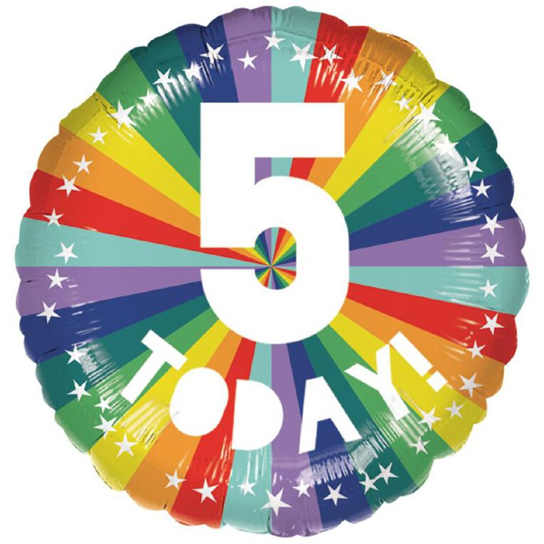 Anagram 45cm Standard Candy Rainbow 5 Today Balloon, , hi-res