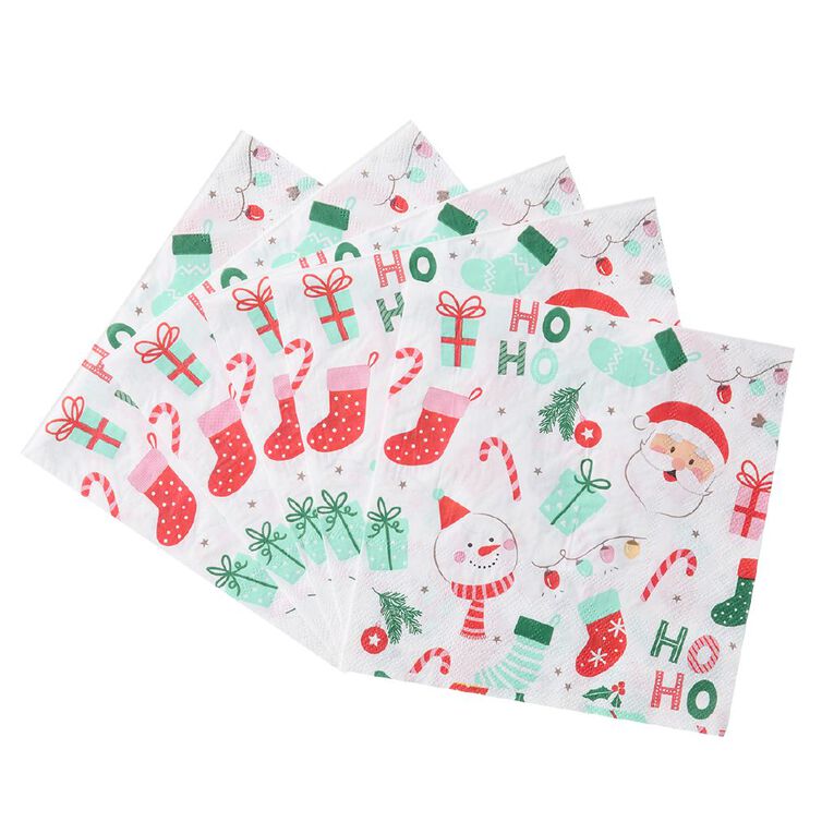 Wonderland Fun Festive Hohoho Napkins 20 Pack, , hi-res