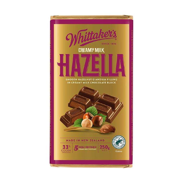 Whittaker's Hazel Block 250g, , hi-res