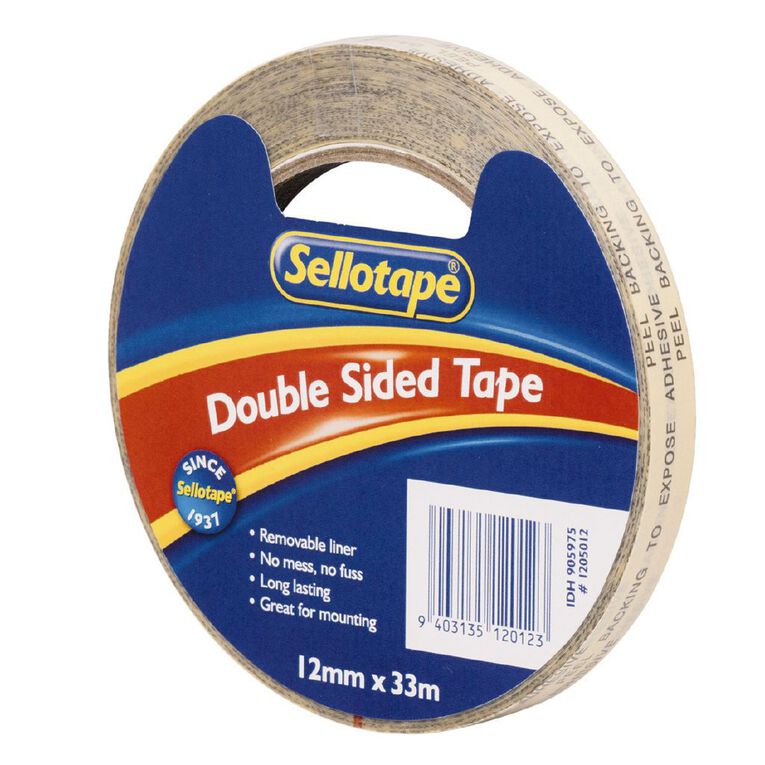 Sellotape Double Sided Tape 12mm x 33m Clear, , hi-res