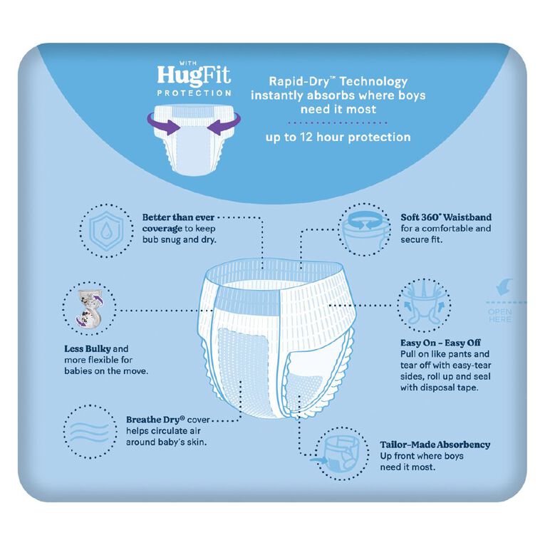 Huggies Ultra Dry Nappy Pants Walker Boy 13 Pack Size 5 12-17kg, , hi-res
