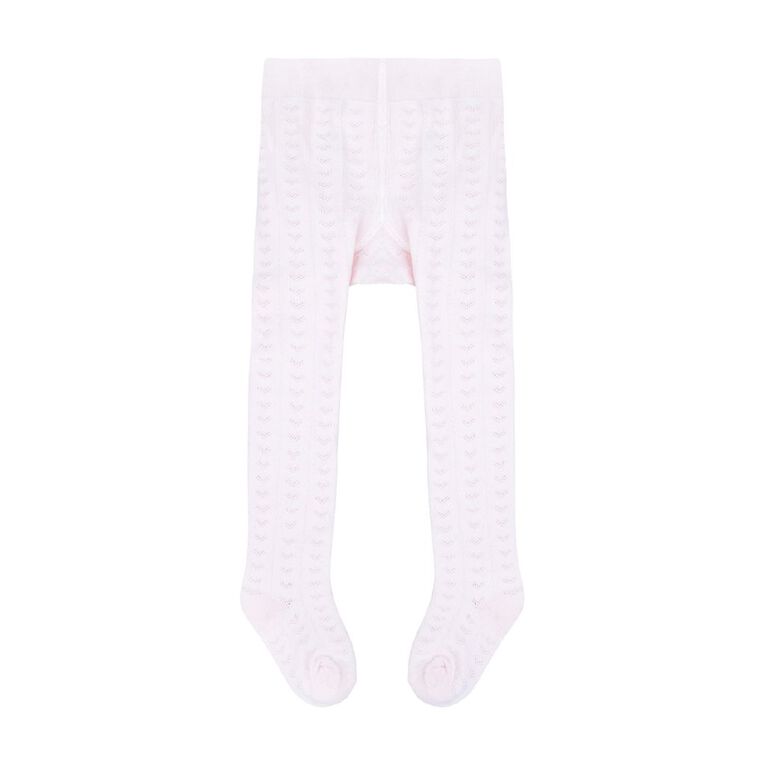 Underworks Infants' Pointelle Tights 1 Pack, Pink, hi-res