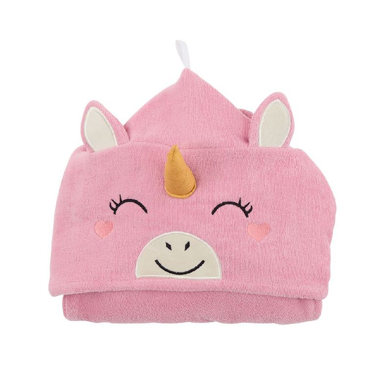 Living & Co Kids Hooded Towel Unicorn Dreams Pink 60cm x 120cm, , hi-res