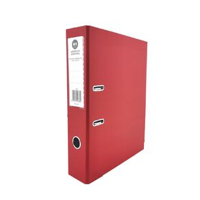 WS Lever Arch With Label Holder Foolscap Red Mid Red Mid