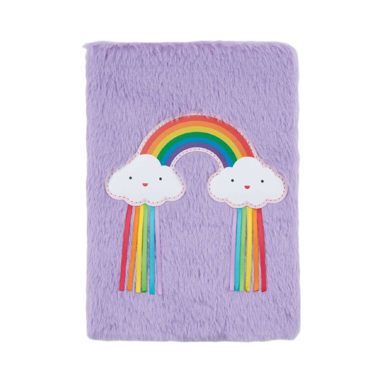 Uniti Kids A5 Fluffy Rainbow Notebook, , hi-res