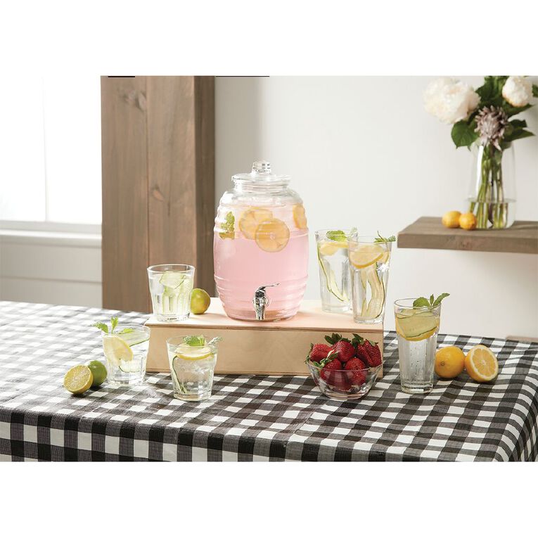 Living & Co Glass Drinks Dispenser Clear 5.2L, , hi-res