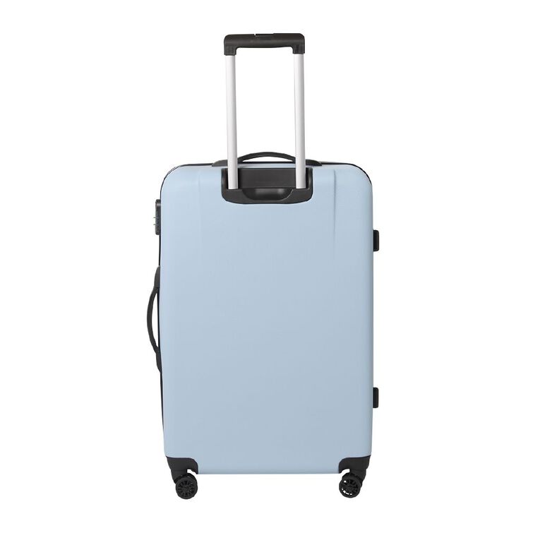 Living & Co 70cm Hard Textured Checked Suitcase Sky Blue, , hi-res