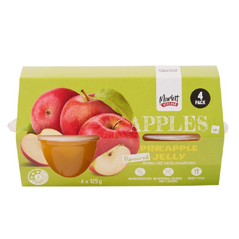 Market Kitchen Apples in Pineapple Jelly Cup 125g 4 pack
