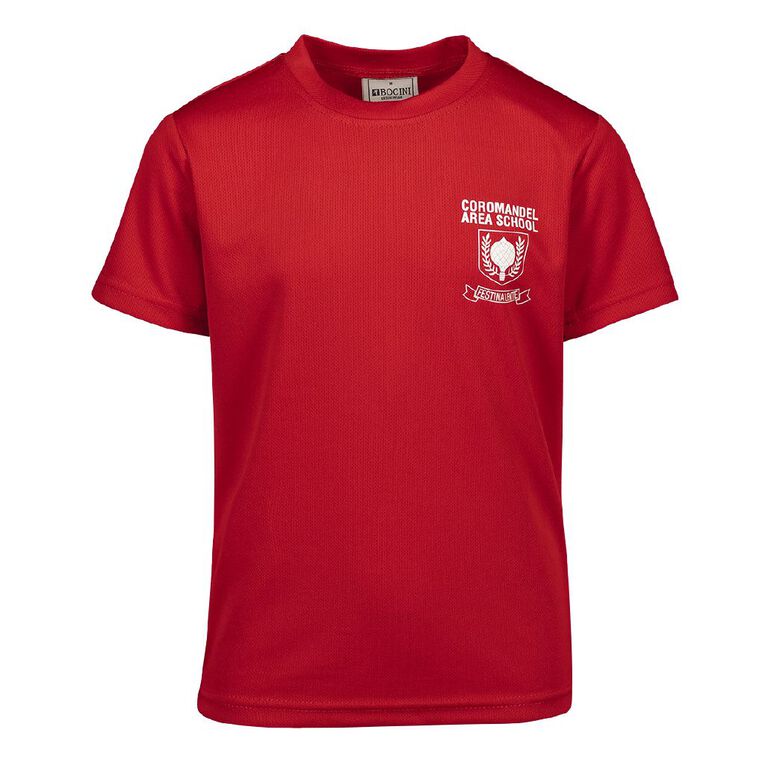 Schooltex Coromandel Area School Matawai House Tee with Transfer, Red Mid, hi-res