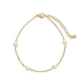 Waterproof Gold Plated Pearl Bracelet