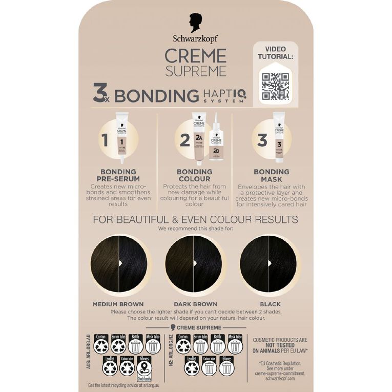 Schwarzkopf Creme Supreme 1.0 Natural Black 180ml, , hi-res