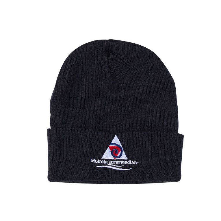 Schooltex Mokoia Intermediate Beanie with Embroidery, Navy, hi-res