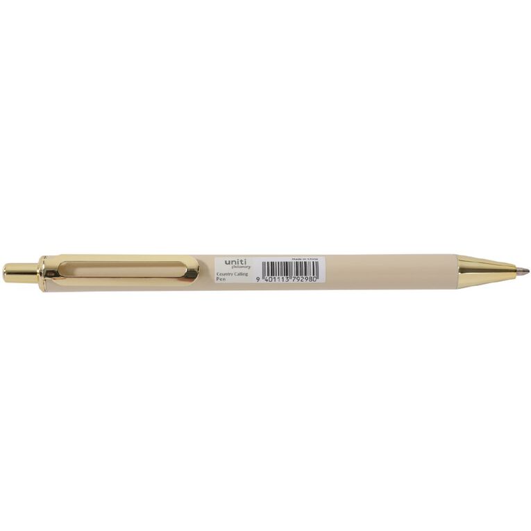 Uniti Stationery Country Calling Metal Pen Cream, , hi-res