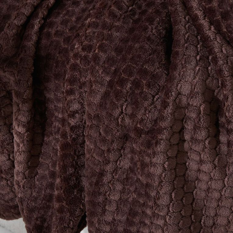 Living & Co Throw Honeycomb Brown 127cm x 152cm, , hi-res