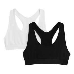 H&H Girls' Essentials Seamfree Racer Crop 2 Pack