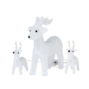 Wonderland Novelty Light Up Deer Ornament 1 Big 2 Small 3 Pack