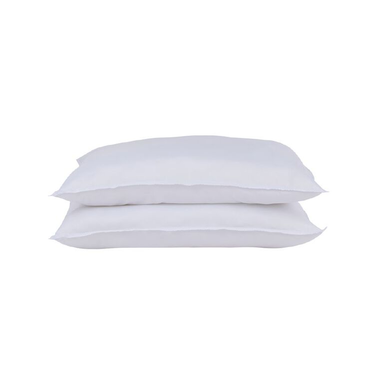 Living & Co Pillow Microfibre 2 Pack Soft Medium White 2 Pack, , hi-res