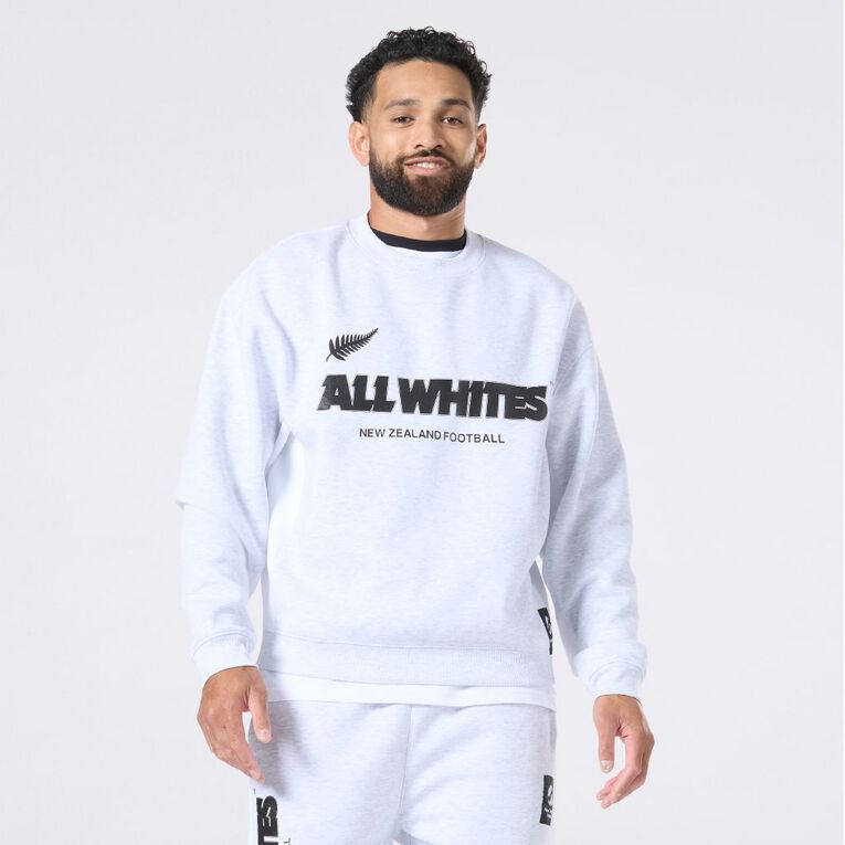 All Whites Adults' Crew, Grey/White, hi-res