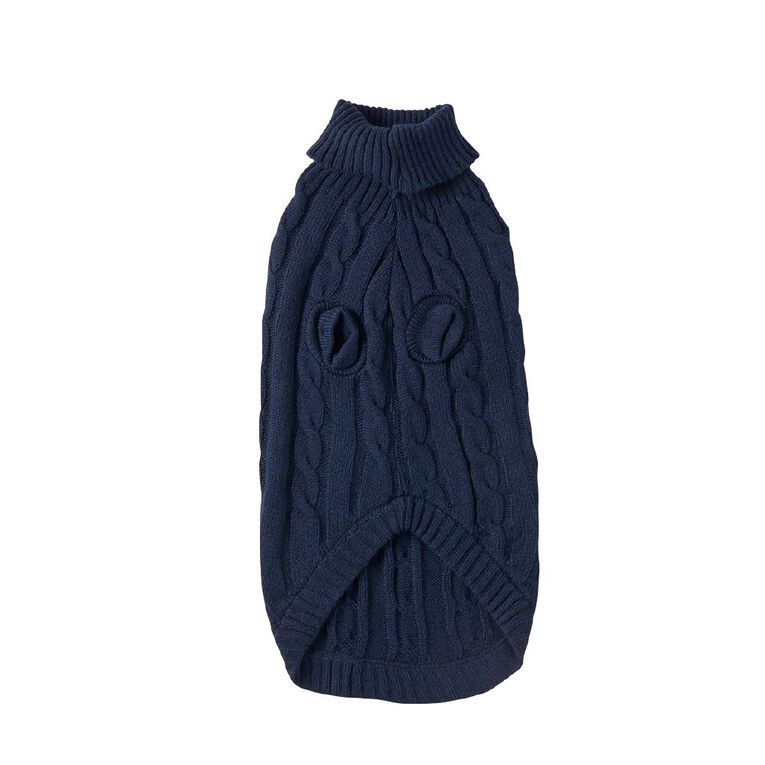 Petzone Cable Knit Jumper Navy Medium, , hi-res