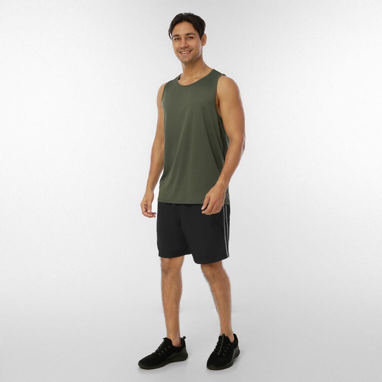 Active Intent Men's Cooldry Singlet, Green Mid, hi-res