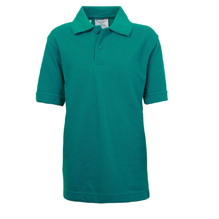 Schooltex Kids' Pique Polo, Jade, hi-res