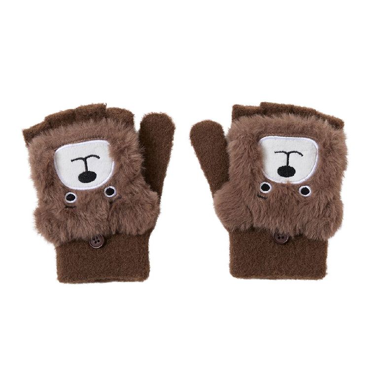 Young Original Kids' Novelty Gloves, Brown Mid, hi-res