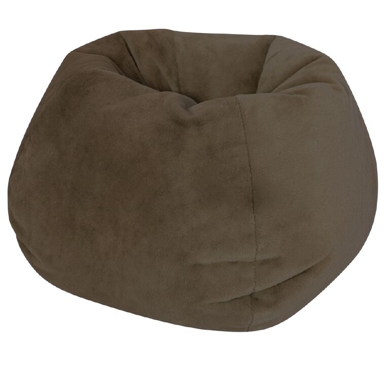 Living & Co Faux Fur Bean Bag Brown, , hi-res