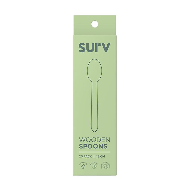 SURV. Wooden Spoons Natural 20 Pack, , hi-res